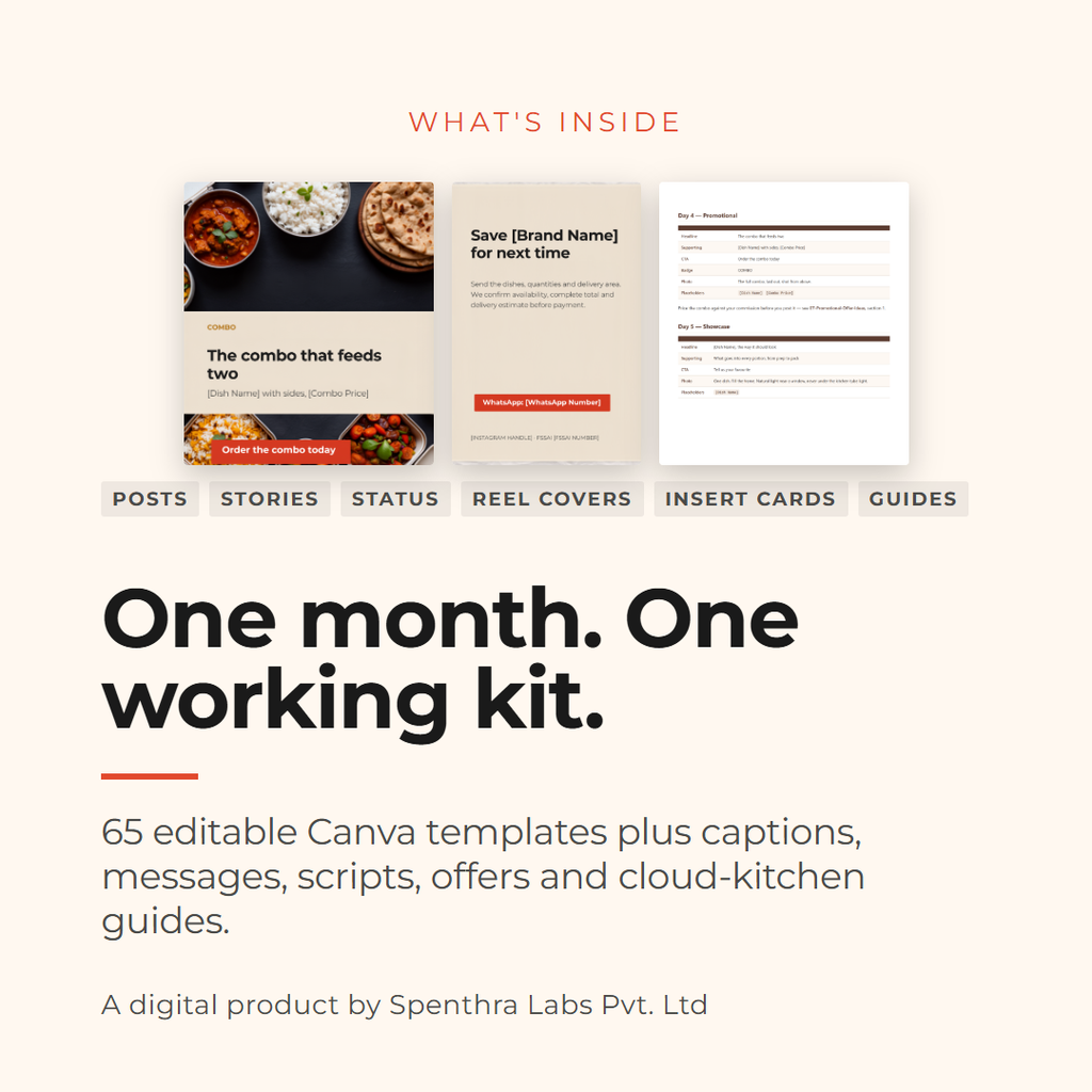 Cloud Kitchens — 30-Day Social Media & WhatsApp Marketing Kit