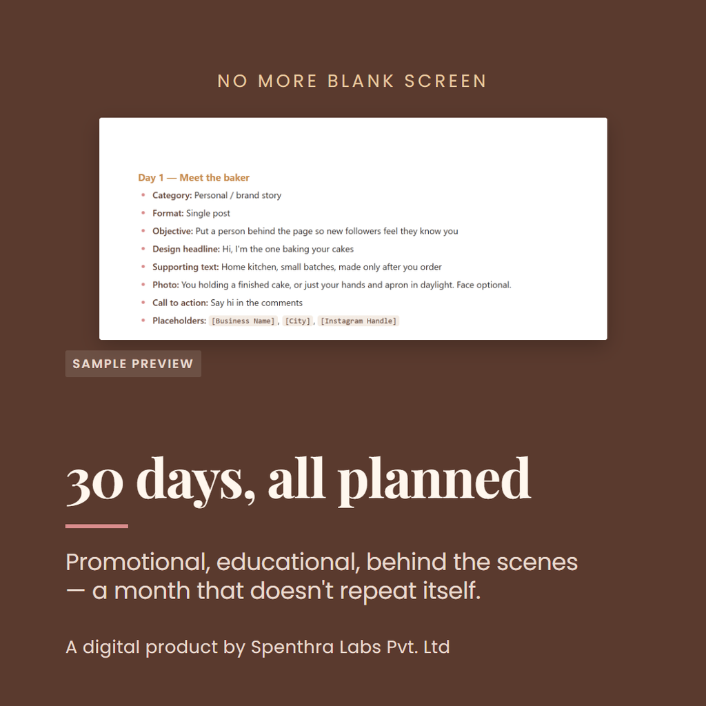 Home Bakers — 30-Day Social Media & WhatsApp Marketing Kit