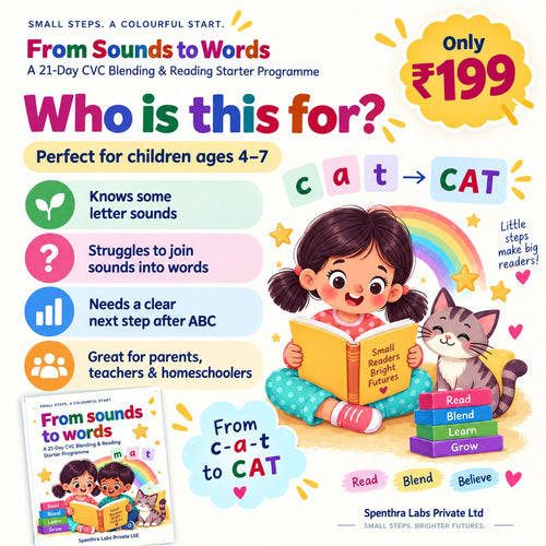 From C-A-T to CAT! – 21-Day CVC Reading & Phonics Blending Program for Kids Ages 4–7