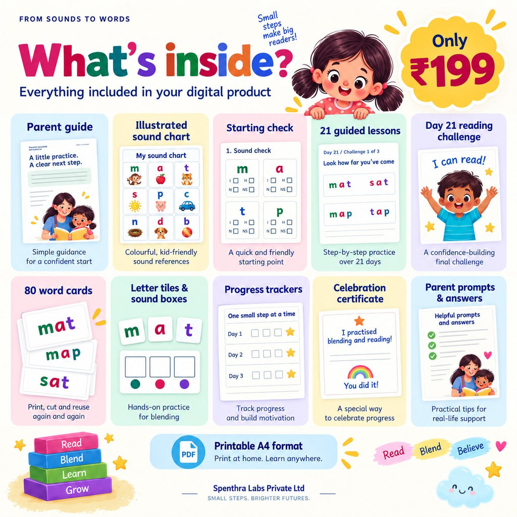 From C-A-T to CAT! – 21-Day CVC Reading & Phonics Blending Program for Kids Ages 4–7