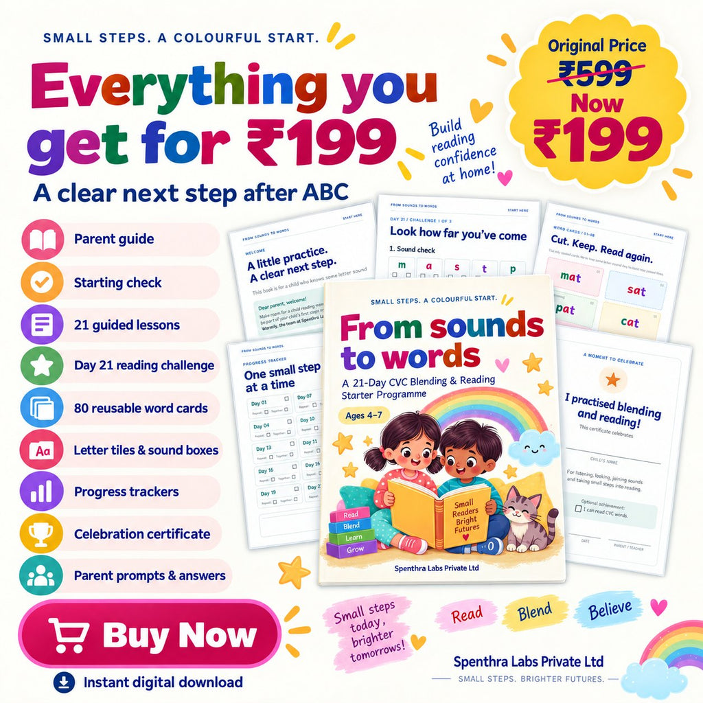 From C-A-T to CAT! – 21-Day CVC Reading & Phonics Blending Program for Kids Ages 4–7